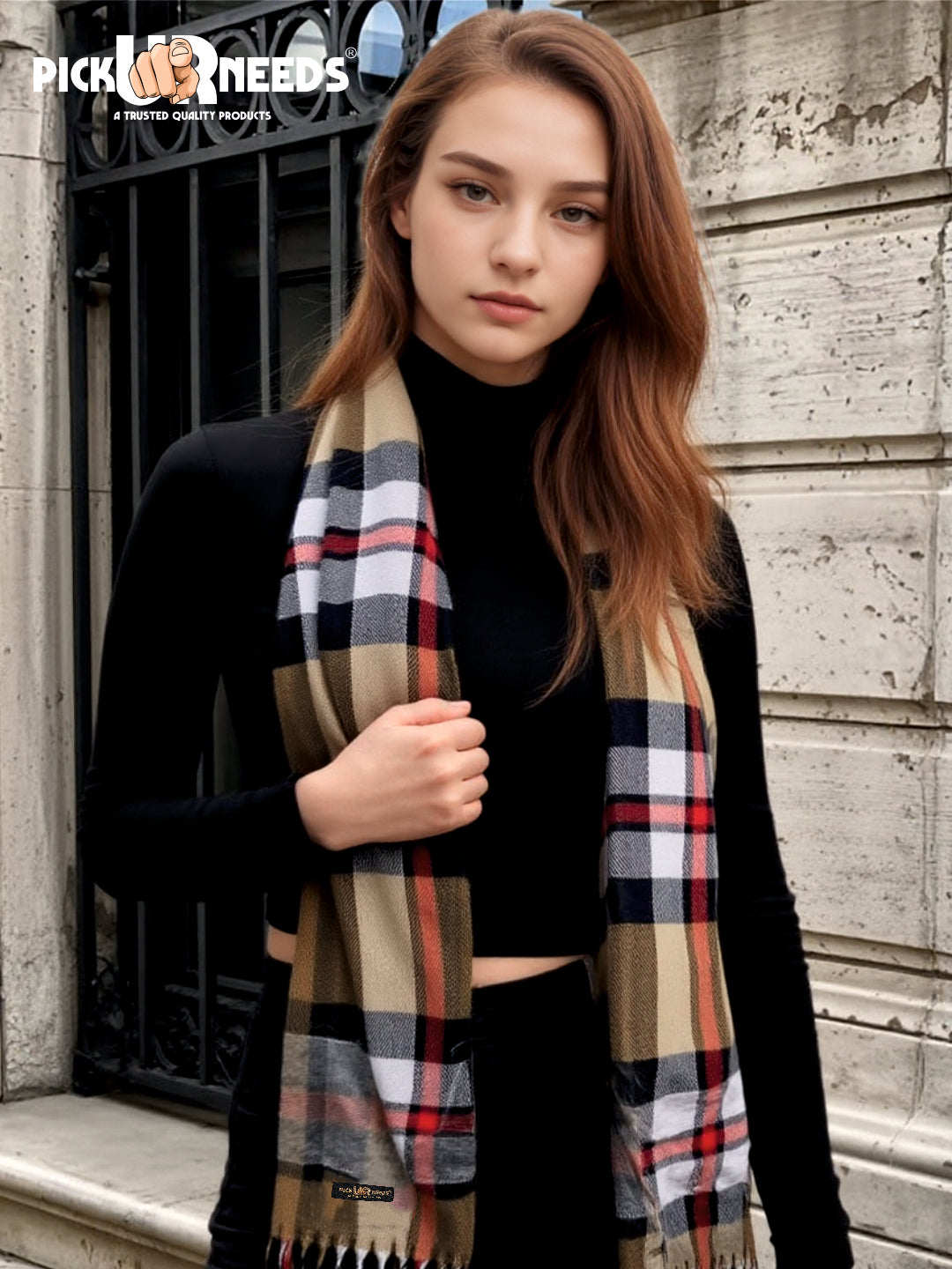 Pick Ur Needs Pure Cashmere Womens Winter Stylish Muffler Warm, Soft and Trendy Scarves for Cold W